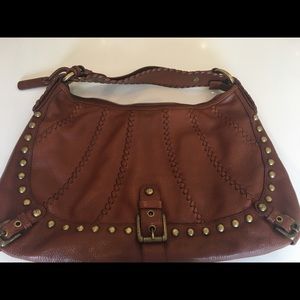 Isabella Fiore Brown Leather Hobo